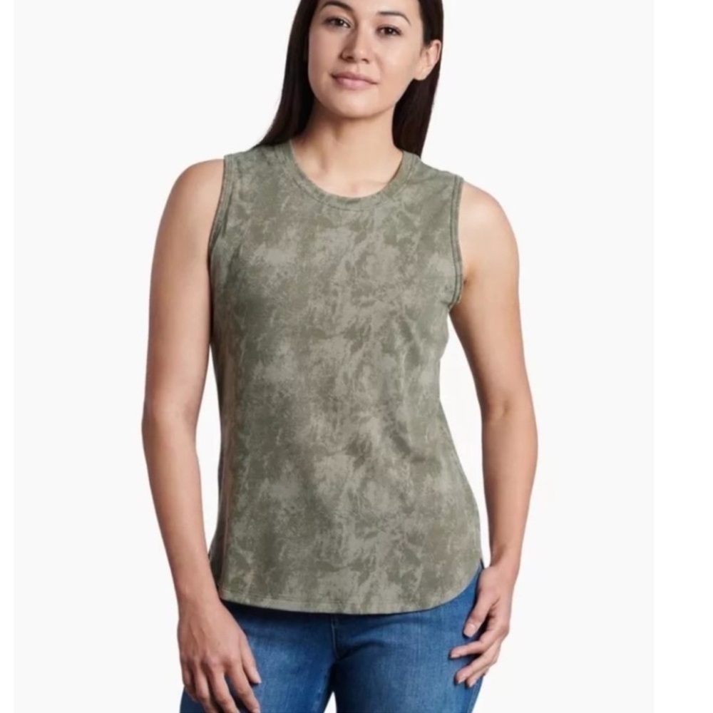 Kuhl Konstance UPF 50+Sun Protection Tank Top Sage Printed Green Women XL